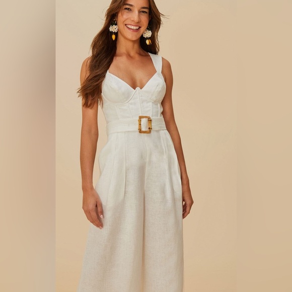FARM Rio White Jumpsuit with Belt - Picture 2 of 12